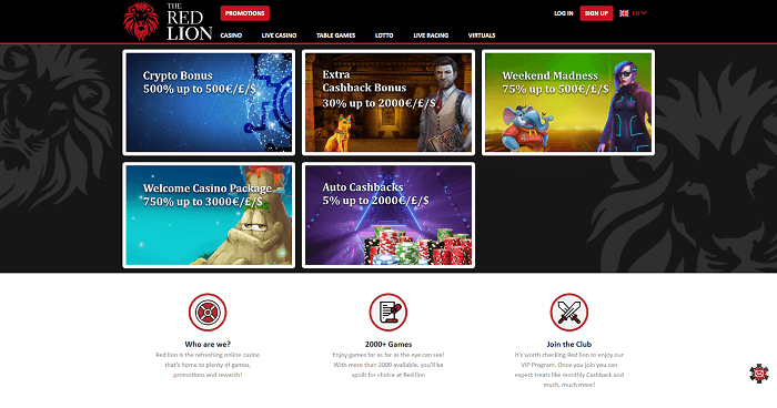 Red Lion Casino Bonuses and Promotions