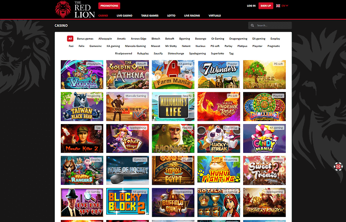Red Lion Casino Games
