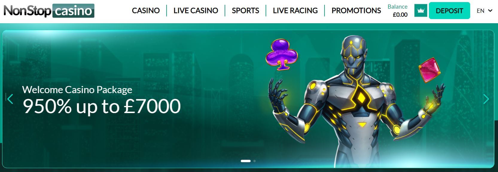 Non Stop Casino welcome offer