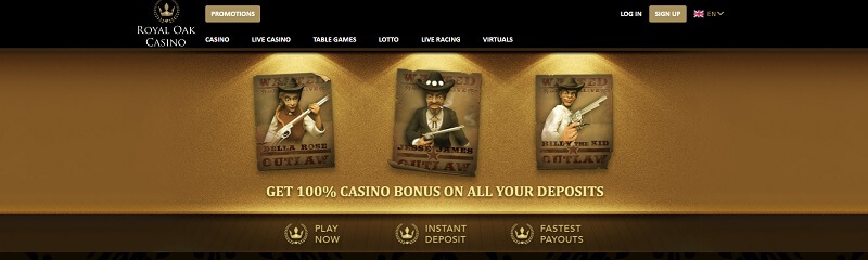Royal Oak Casino Homepage