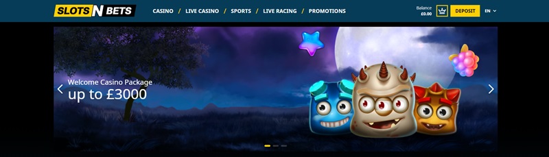 SlotsNBets Casino Homepage